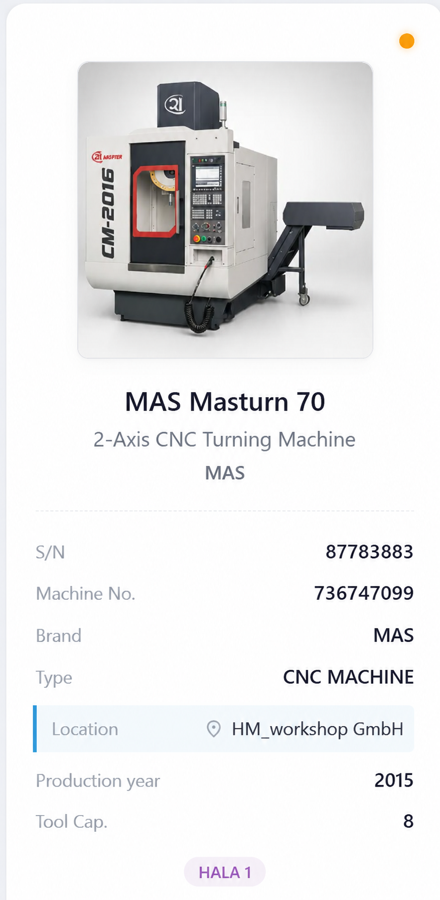 MAS Masturn 70, machine detail